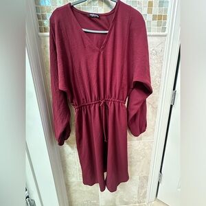 NWOT maroon knee length dress size Small